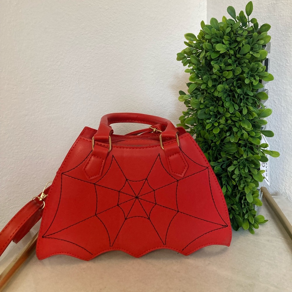 Red Spider web shoulder bag